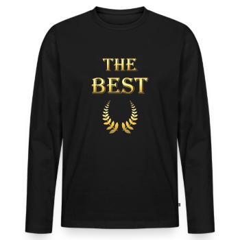 the best gold - Männer Premium Bio Langarmshirt - Schwarz - Vorne - Nico (187cm)