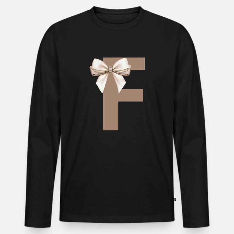 Buchstabe F Knoten - Männer Premium Bio Langarmshirt - Schwarz