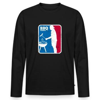 BBQ LEAGUE VINTAGE - T-shirt manches longues Premium bio Homme - noir - Devant - Nico (187cm)