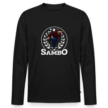 Sambo Arts Martiaux Lutte Russie Sport - T-shirt manches longues Premium bio Homme - noir - Devant - Nico (187cm)
