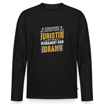 Niemand Ist Perfekt Juristin Studentin Abschluss - Männer Premium Bio Langarmshirt - Schwarz - Vorne - Nico (187cm)