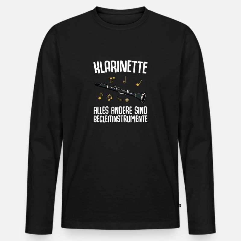Klarinette Alles Andere Sind Begleitinstrumente - Männer Premium Bio Langarmshirt - Schwarz