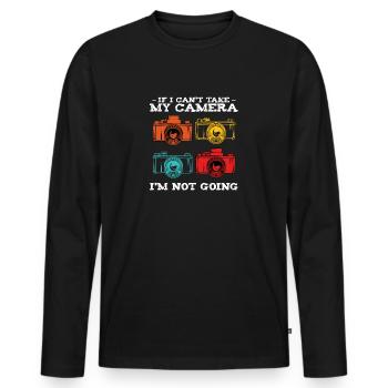 If I Can't Take My Camera Photographer Photography - Men's Premium Organic Long Sleeve Shirt - black - Front - Nico (187cm)