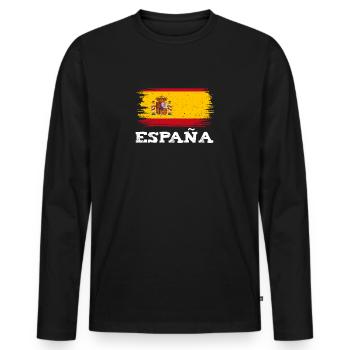 Espagne España flag accueil équipe sportive - T-shirt manches longues Premium bio Homme - noir - Devant - Nico (187cm)