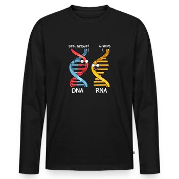 Still Single Getting DNA RNA Biology Scientific - Men's Premium Organic Long Sleeve Shirt - black - Front - Nico (187cm)
