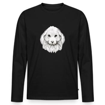 Rabbit in Comic Style - Men's Premium Organic Long Sleeve Shirt - black - Front - Nico (187cm)