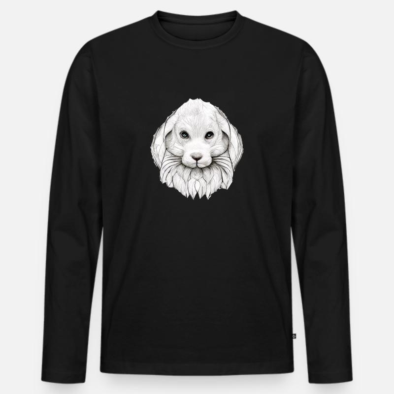 Rabbit in Comic Style - Men's Premium Organic Long Sleeve Shirt - black
