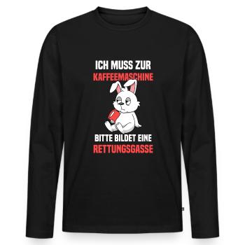 Kaffee Zubehör Koffein Getränk Wachmacher Kaffee - Männer Premium Bio Langarmshirt - Schwarz - Vorne - Nico (187cm)
