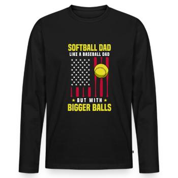 Softball Dad Like a Baseball Dad - Männer Premium Bio Langarmshirt - Schwarz - Vorne - Nico (187cm)