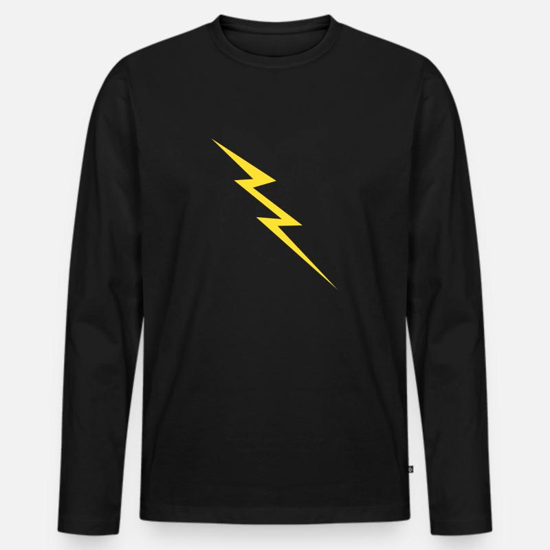 Blitz - Männer Premium Bio Langarmshirt - Schwarz