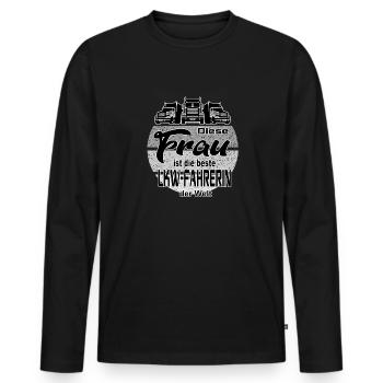 Beste LKW Fahrerin Lastkraftwagen Brummi Truck - Männer Premium Bio Langarmshirt - Schwarz - Vorne - Nico (187cm)