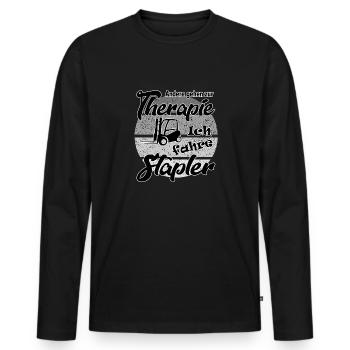 Staplerfahrer Gabelstapler Therapie - Männer Premium Bio Langarmshirt - Schwarz - Vorne - Nico (187cm)