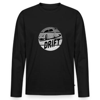 Sprüche Autofahrer Drift Drifting - Männer Premium Bio Langarmshirt - Schwarz - Vorne - Nico (187cm)