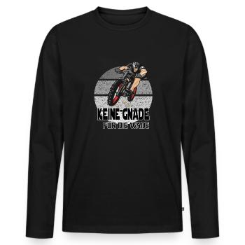 Fahrradfahrer Kurierfahrer Kurierfahrerin Waden - Männer Premium Bio Langarmshirt - Schwarz - Vorne - Nico (187cm)