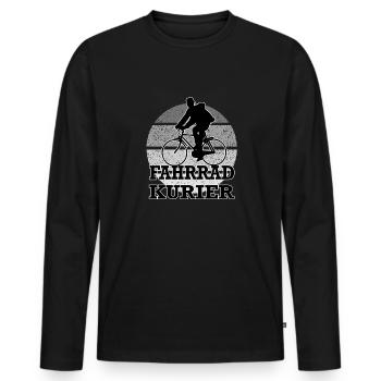 Fahrradfahrer Fahrradkurier - Männer Premium Bio Langarmshirt - Schwarz - Vorne - Nico (187cm)
