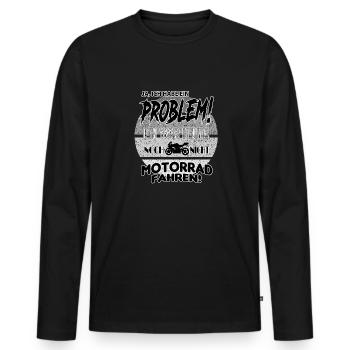 Motorradfahrer Motorradfahrerin Hobby Sprüche - Männer Premium Bio Langarmshirt - Schwarz - Vorne - Nico (187cm)