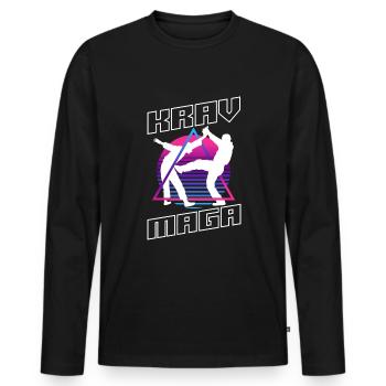 Martial Arts Self Defense Krav Maga Silhouettes - Männer Premium Bio Langarmshirt - Schwarz - Vorne - Nico (187cm)