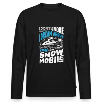 Snowmobile Riding Snowmobiling I Dont Snore Funny - Männer Premium Bio Langarmshirt - Schwarz - Vorne - Nico (187cm)