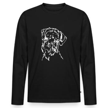 RIESENSCHNAUZER Portrait Wilsigns - Männer Premium Bio Langarmshirt - Schwarz - Vorne - Nico (187cm)