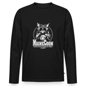 MAINE COON coolest people Wilsigns Chat - T-shirt manches longues Premium bio Homme - noir - Devant - Nico (187cm)