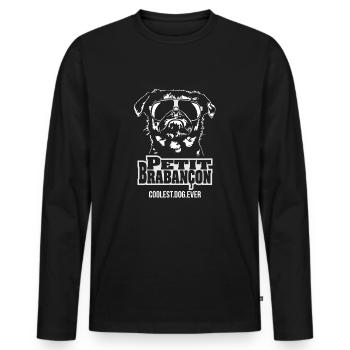 PETIT BRABANCON, le chien le plus cool de tous les chiens de Wilsign - T-shirt manches longues Premium bio Homme - noir - Devant - Nico (187cm)