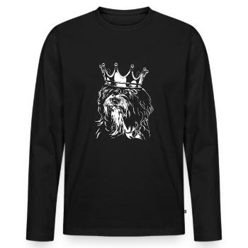 Tibet Terrier chien chien chien Wilsigns - T-shirt manches longues Premium bio Homme - noir - Devant - Nico (187cm)