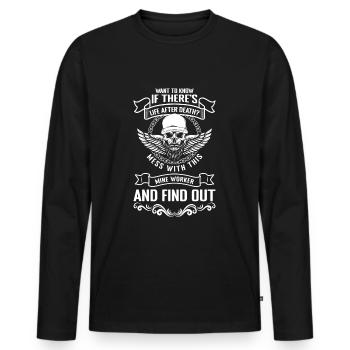 Mining Men Profession Treasures - Men's Premium Organic Long Sleeve Shirt - black - Front - Nico (187cm)