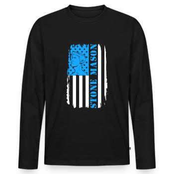 Artisan Pierre Pierres Art - T-shirt manches longues Premium bio Homme - noir - Devant - Nico (187cm)