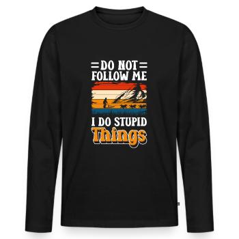 Sports Snow Winter sports Wooden sledges - Men's Premium Organic Long Sleeve Shirt - black - Front - Nico (187cm)