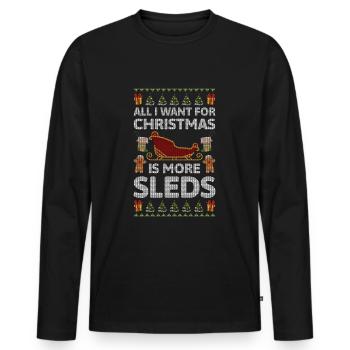 Toboggan Piste de vacances d’hiver - T-shirt manches longues Premium bio Homme - noir - Devant - Nico (187cm)