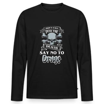 Drogues sans drogue Straight Edge Nicotine - T-shirt manches longues Premium bio Homme - noir - Devant - Nico (187cm)