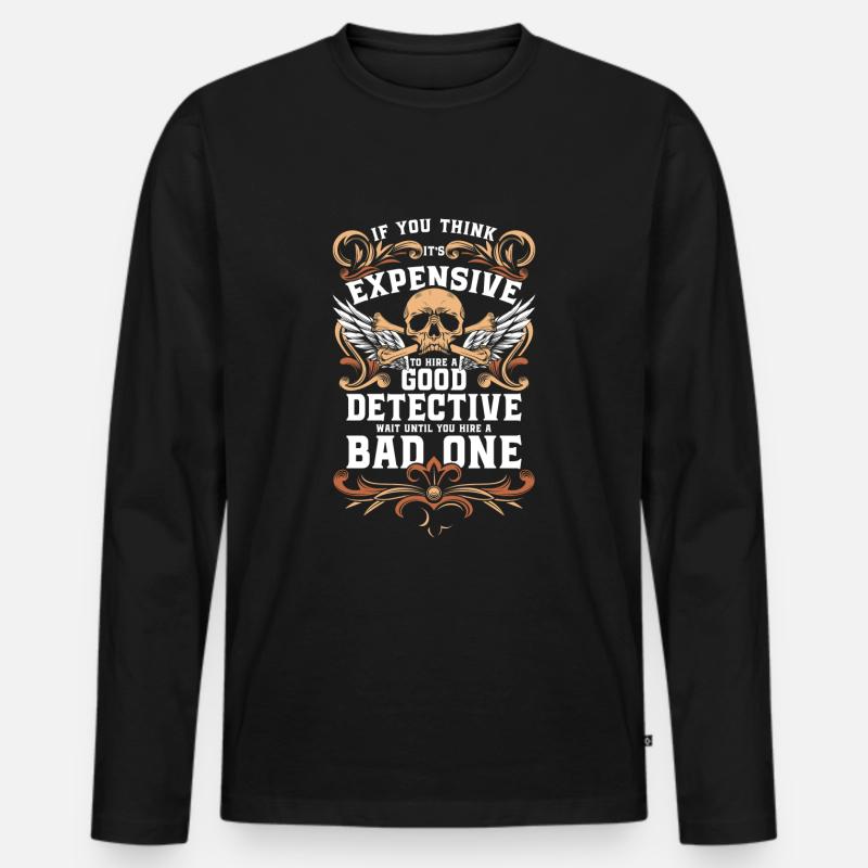 Agent Ermittler Inspektor Verbrechen - Männer Premium Bio Langarmshirt - Schwarz