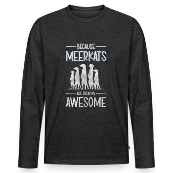 Wildtier Zoo Fell - Männer Premium Bio Langarmshirt - Anthrazit meliert - Vorne - Nico (187cm)