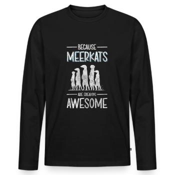 Wildtier Zoo Fell - Männer Premium Bio Langarmshirt - Schwarz - Vorne - Nico (187cm)