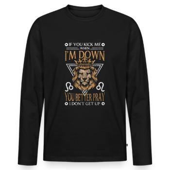 Horoscope Birth Constellation - Men's Premium Organic Long Sleeve Shirt - black - Front - Nico (187cm)
