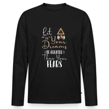 Dream Feather Spiritual Esotericism - Men's Premium Organic Long Sleeve Shirt - black - Front - Nico (187cm)