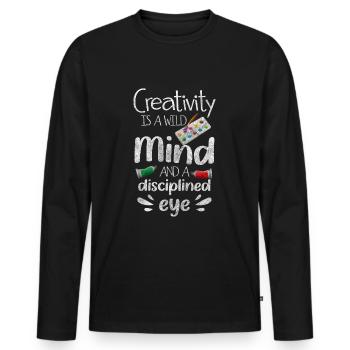 Painter Paint Paint Roller - Men's Premium Organic Long Sleeve Shirt - black - Front - Nico (187cm)