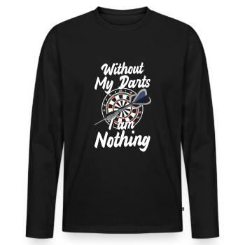 Dart Dartboard Bullseye Game - Men's Premium Organic Long Sleeve Shirt - black - Front - Nico (187cm)