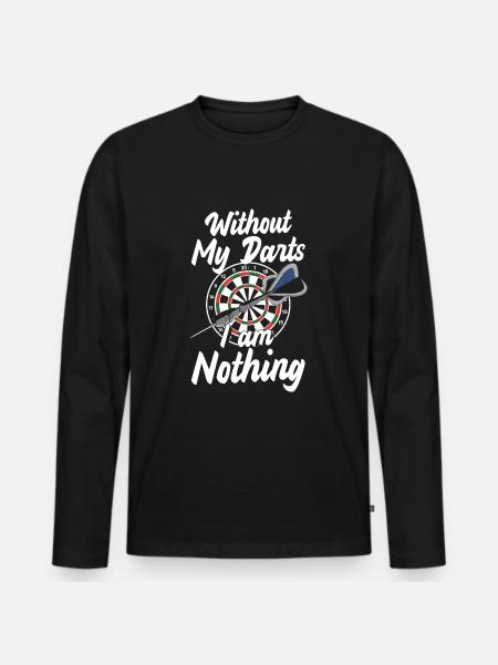 Dart Dartboard Bullseye Game - Men's Premium Organic Long Sleeve Shirt - black