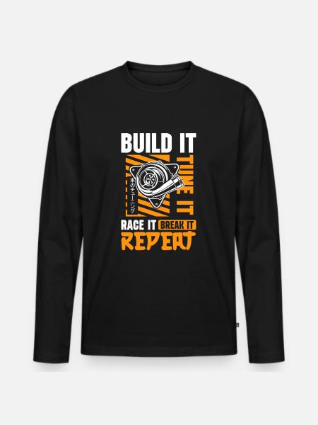 Tuner Mechanic Screwdriver High Gloss - Men's Premium Organic Long Sleeve Shirt - black