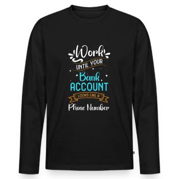 Reichtum Geldbörse Geschenk Gesundheit - Männer Premium Bio Langarmshirt - Schwarz - Vorne - Nico (187cm)