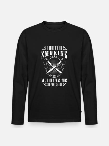 Smoking Cigarette Health - Men's Premium Organic Long Sleeve Shirt - black