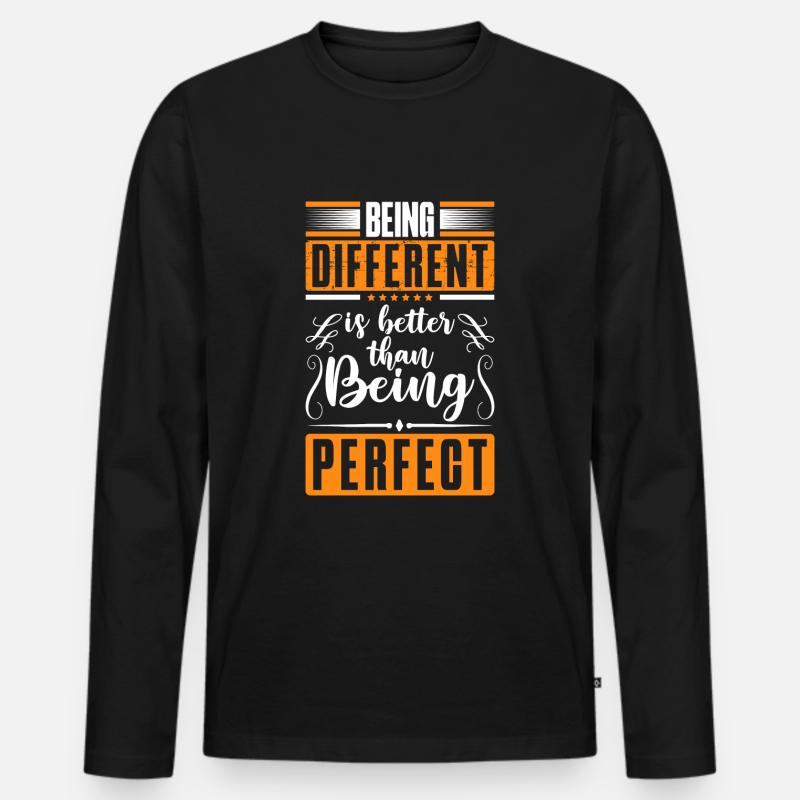 Einzigartig Regenbogen Individuell Andersartig - Männer Premium Bio Langarmshirt - Schwarz