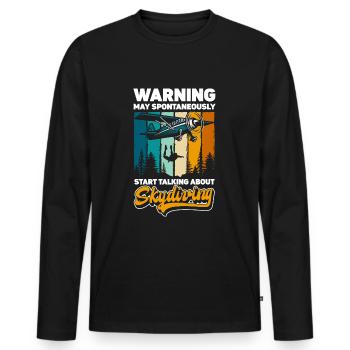 Fallschirm Sprung Extremsport Base Jump - Männer Premium Bio Langarmshirt - Schwarz - Vorne - Nico (187cm)