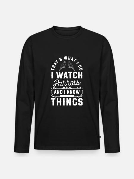Macaw Feathers Beak Tropical - Men's Premium Organic Long Sleeve Shirt - black