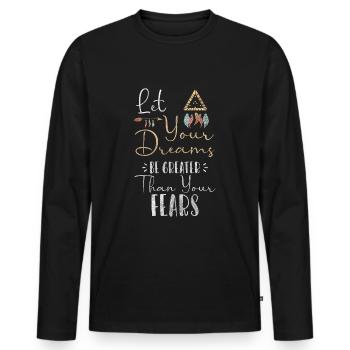 Dream Feather Happiness Sleeping - Men's Premium Organic Long Sleeve Shirt - black - Front - Nico (187cm)