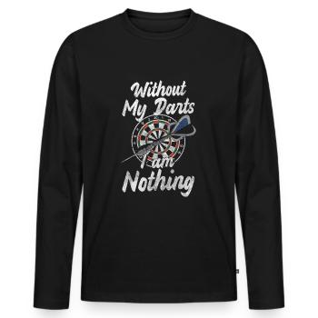 Dartspieler Sieg Männersport - Männer Premium Bio Langarmshirt - Schwarz - Vorne - Nico (187cm)
