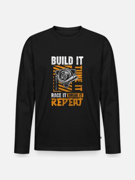 Tuning mechanic classic - Men's Premium Organic Long Sleeve Shirt - black