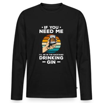 Alcohol Drinks Martini Schnapps - Men's Premium Organic Long Sleeve Shirt - black - Front - Nico (187cm)