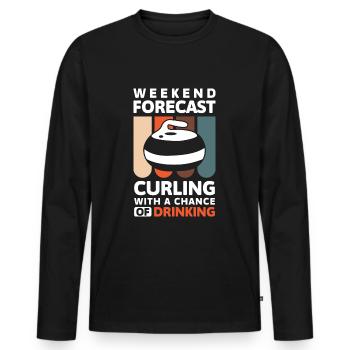 Curling Ice Cold Wiping - Men's Premium Organic Long Sleeve Shirt - black - Front - Nico (187cm)